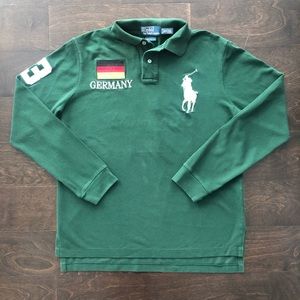 Polo Ralph Lauren Green Long Sleeve Polo, Size M